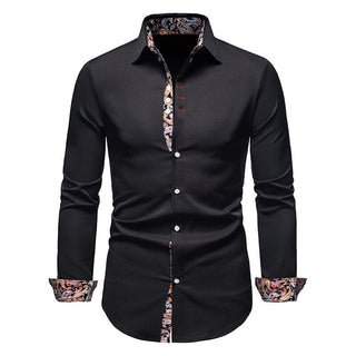 Magnus | Overhemd met Paisley Accent Zwart