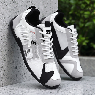 Heren Sneakers met Veters en Mesh Wit