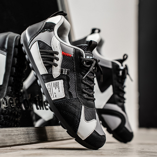 Heren Sneakers met Veters en Mesh Zwart
