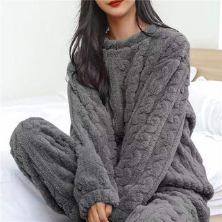 Maria | Zachte fleece pyjamaset Zwart Eén maat