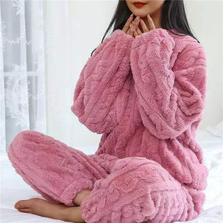 Maria | Zachte fleece pyjamaset Roze Eén maat