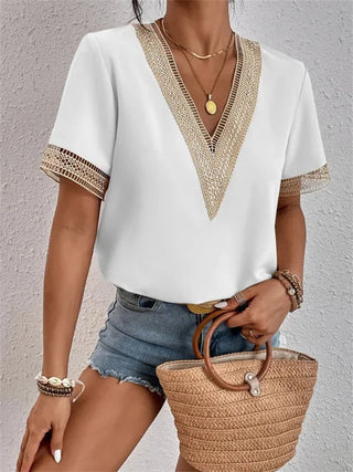 Marlowe | Dames Modern V-hals top wit