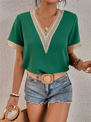 Marlowe | Dames Modern V-hals top groen