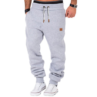 Max Comfort | Effen joggingbroek voor heren met trekkoord en elastische tailleband lichtgrijs