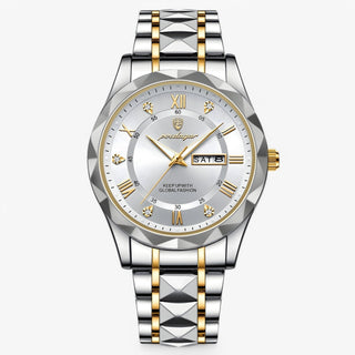 Kingsley | Automatisch Zilver-Blauw Horloge Zilver-Wit