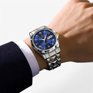 Kingsley | Automatisch Zilver-Blauw Horloge