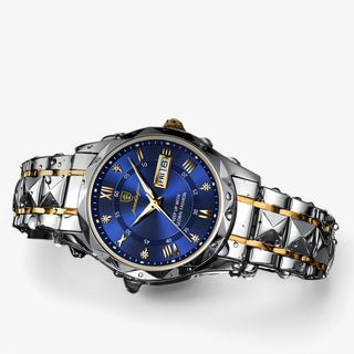 Kingsley | Automatisch Zilver-Blauw Horloge