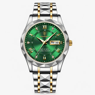 Kingsley | Automatisch Zilver-Blauw Horloge Zilver-Groen