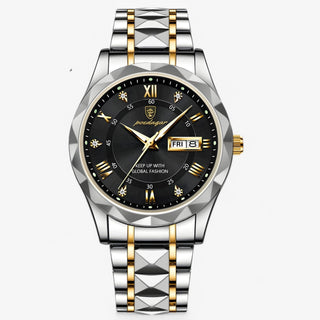 Kingsley | Automatisch Zilver-Blauw Horloge Zilver-Zwart