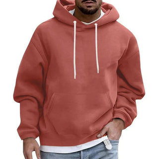 Milan | Heren Hoodie met Kangoeroezak, Zachte Katoenen Pullover Sweater Oranje