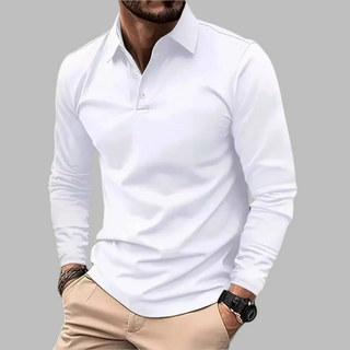 Luca | Polo Shirt met Lange Mouwen Wit