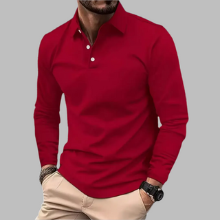 Luca | Polo Shirt met Lange Mouwen Wijnrood