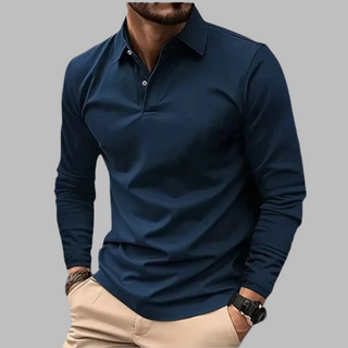 Luca | Polo Shirt met Lange Mouwen Blauw