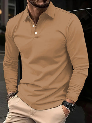 Luca | Polo Shirt met Lange Mouwen Kaki