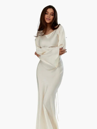 Sophie Dames Maxi-jurk met Lange Mouwen