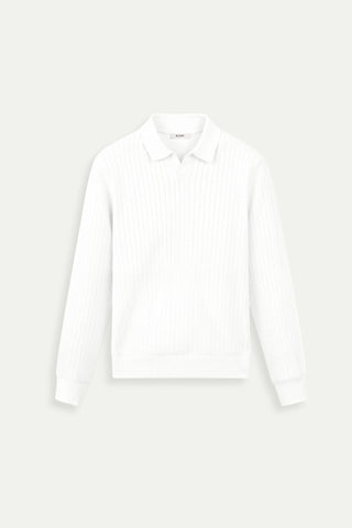Nolan | Minimalistische Gebreide Polo Wit