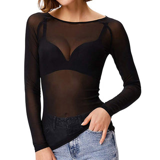 Nadine | Elegante mesh uitgaanstop Zwart