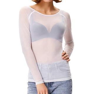Nadine | Elegante mesh uitgaanstop Wit