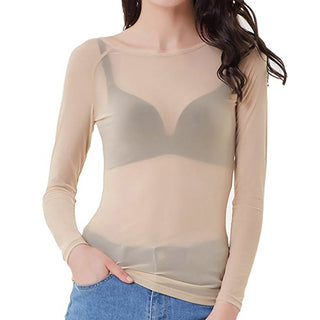 Nadine | Elegante mesh uitgaanstop Crème