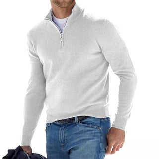 Luca Belloni Merino V-hals trui met rits Wit