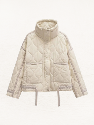 Noëlle | Dames Gewatteerde Jas met Capuchon Warme Winter Puffer Jack Beige