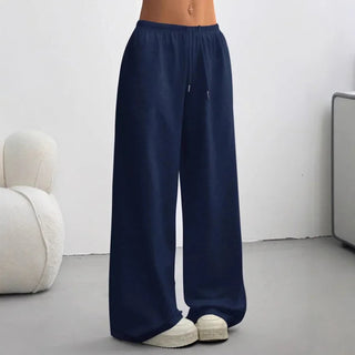 Nora | Casual effen joggingbroek Donkerblauw