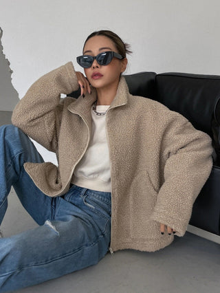 ELYSSI Wollen Jas Dames Oversized met Opstaande Kraag