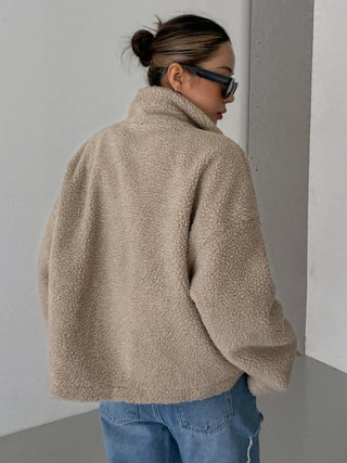 ELYSSI Wollen Jas Dames Oversized met Opstaande Kraag