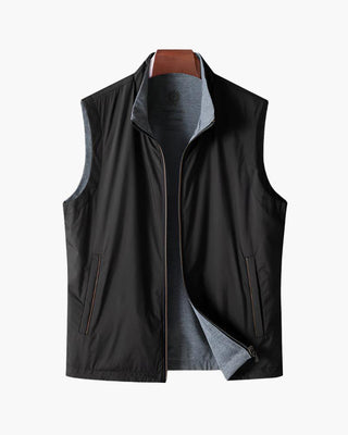 Luka Slim Fit Heren Bodywarmer met Rits Zwart