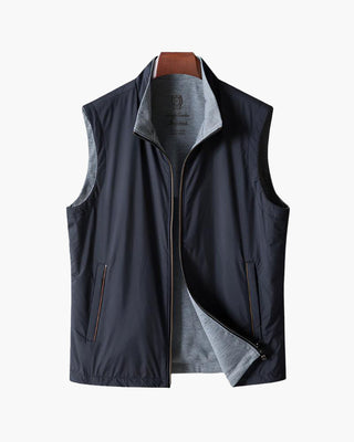 Luka Slim Fit Heren Bodywarmer met Rits Marineblauw