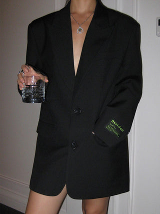 Vela | Klassieke Blazer voor Dames – Luxe Designer Jasje & Getailleerde Minimalistische Oversized Colbert Zwart