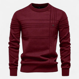 Old World | Klassieke Gestreepte Trui Bordeaux