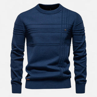 Old World | Klassieke Gestreepte Trui Donkerblauw