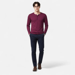 Old World | Slim-Fit Katoenen Henley