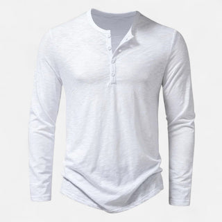 Old World | Slim-Fit Katoenen Henley Wit