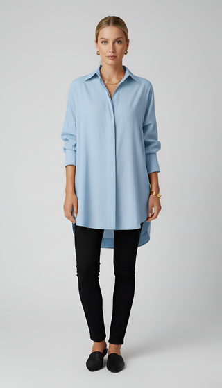 Isana | Dames Blouse – Hoogwaardig Katoen, Klassieke Kraag & Moderne Oversized Pasvorm