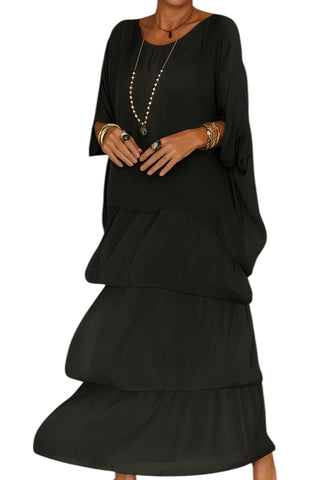 Rogue | Dames Maxi-jurk – Elegante A-lijn & Verfijnd Design Zwart