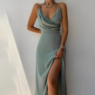Pari | Elegante lange jurk Groen