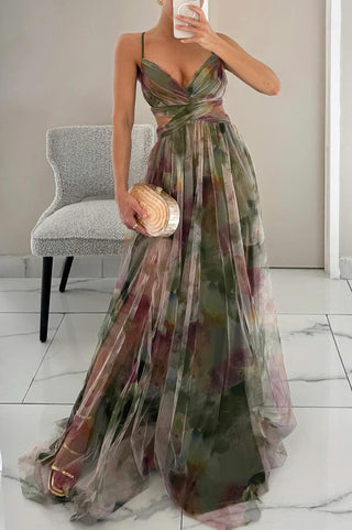 Pasha | Bloemrijke elegantie en verfijnd silhouet groen