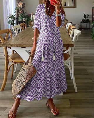 Nara | Lange jurk voor dames – Artistiek patroon