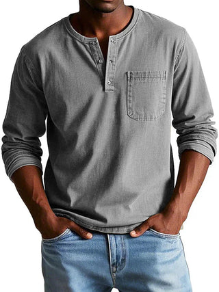 Philipp | Henley Shirt met Lange Mouwen Grijs