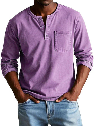 Philipp | Henley Shirt met Lange Mouwen Paars
