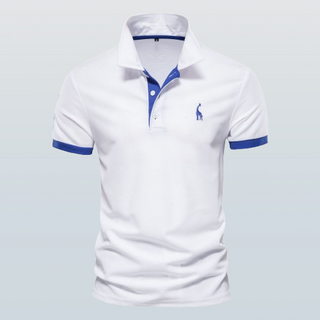 Polo shirt voor heren, klassiek design, hoogwaardig materiaal wit
