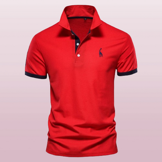 Polo shirt voor heren, klassiek design, hoogwaardig materiaal rood