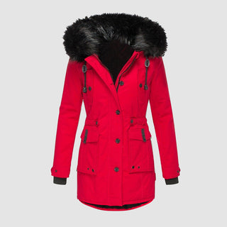 Dames Winterjas Waterdicht en Warm met Stijlvol Design Rood