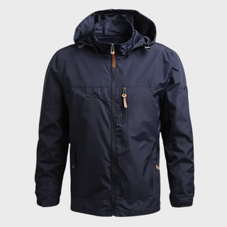 Regenjas voor heren – Waterdichte jas met capuchon voor stormachtige dagen blauw
