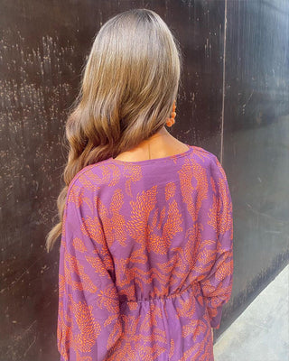 Carmella | Boho zomerjurk met lange mouwen en V-hals voor dames | Maxi