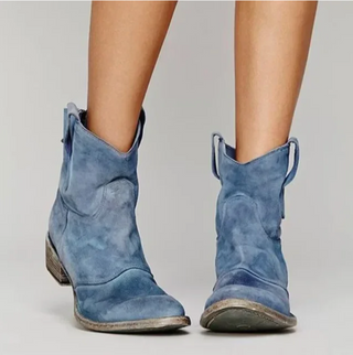 Roselle | Suède Western enkellaarsjes voor dames Blauw