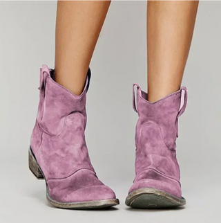 Roselle | Suède Western enkellaarsjes voor dames Roze