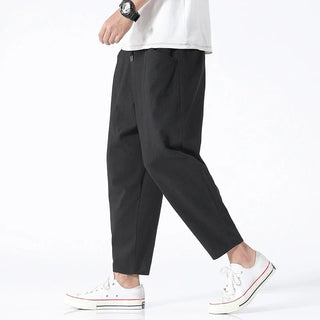 Gerald Heren Cropped Broek met Verstelbare Taille Zwart